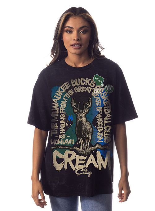 The Wild Collective Basketball Club Milwaukee Bucks T-Shirt-front 2