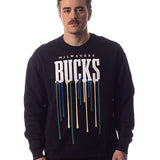 The Wild Collective Team Color Drip Milwaukee Bucks Crewneck Sweatshirt- front 1