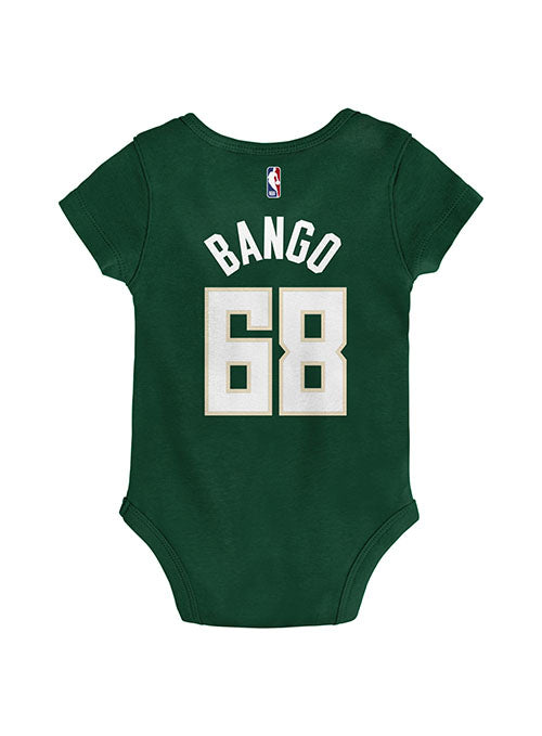 Newborn Outerstuff Bango Icon Milwaukee Bucks Onesie in Green - Back View