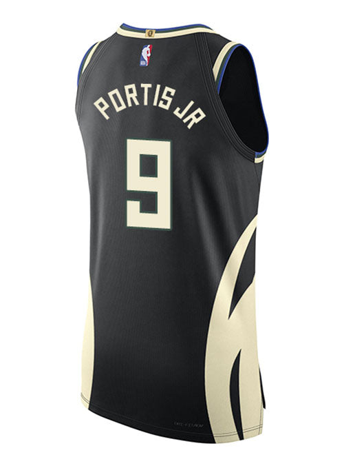 Jordan 2022 Statement Edition Bobby Portis Jr. Milwaukee Bucks Authentic Jersey in Black - Back View