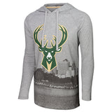 Stadium Essentials Atrium Milwaukee Bucks Long Sleeve Hooded T-Shirt- front