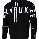 Stadium Essentials Monument Black Milwaukee Bucks Hooded Sweatshirt-FRONT