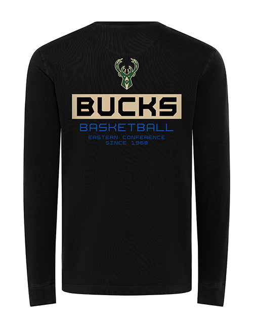 Sportiqe Mohave Saocom Black Milwaukee Bucks Long Sleeve T-Shirt-back