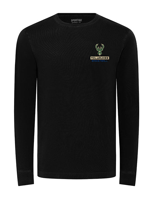 Sportiqe Mohave Saocom Black Milwaukee Bucks Long Sleeve T-Shirt-front