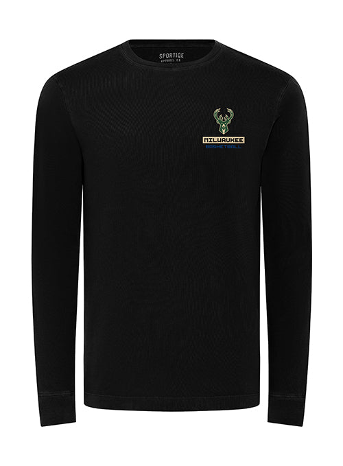 Sportiqe Mohave Saocom Black Milwaukee Bucks Long Sleeve T-Shirt-front