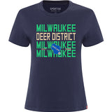 Women's Sportiqe 2023-24 City Edition Arcadia Milwaukee Bucks T-Shirt-front
