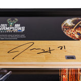 Signed Artsman Jrue Holiday Milwaukee Bucks 3-Point Frame-signature