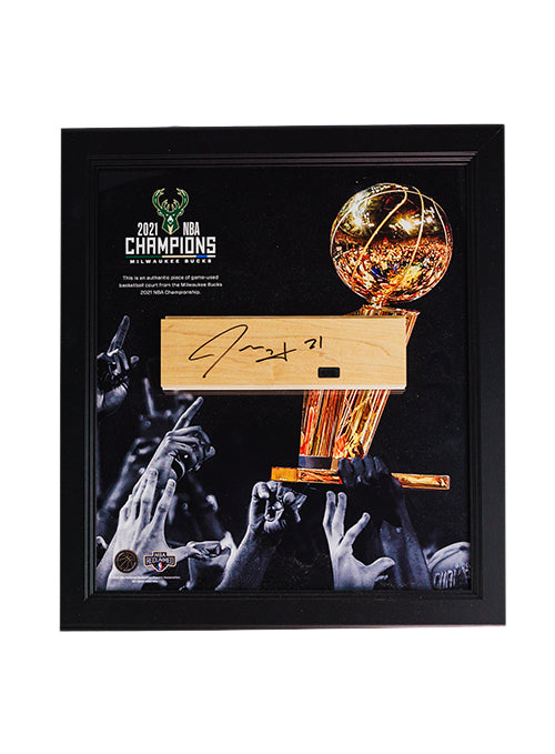 Signed Artsman Jrue Holiday Milwaukee Bucks 3-Point Frame-front