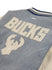 Women's Pro Standard Varsity Blues Milwaukee Bucks Denim Jacket-back close up 