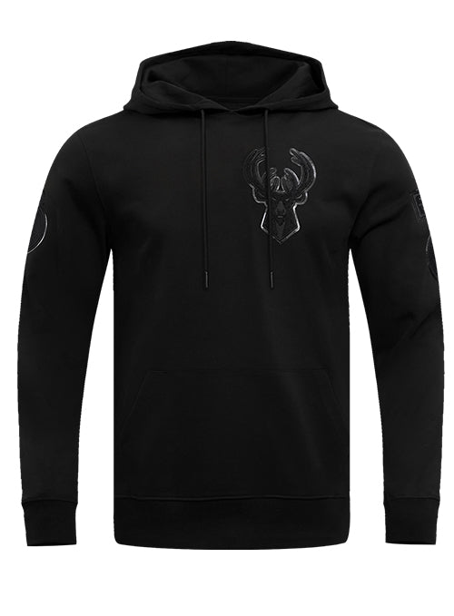 Pro Standard Triple Black Milwaukee Bucks Hooded Sweatshirt-front