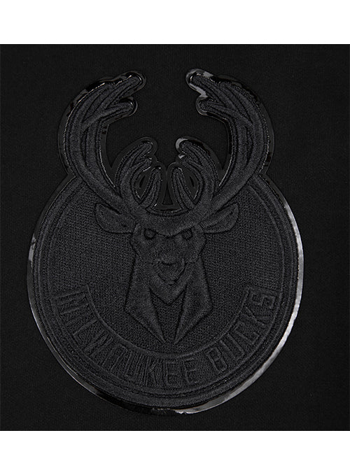 Pro Standard Triple Black Milwaukee Bucks Hooded Sweatshirt-patch 2