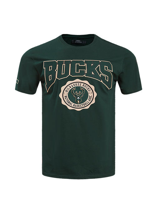 Pro Standard Crest Emblem Green Milwaukee Bucks T-Shirt