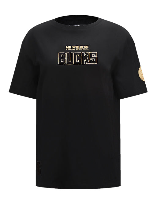 Women's Pro Standard Black & Gold Milwaukee Bucks T-Shirt