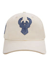 Pro Standard Varsity Blues Milwaukee Bucks Adjustable Hat in Cream - Front View
