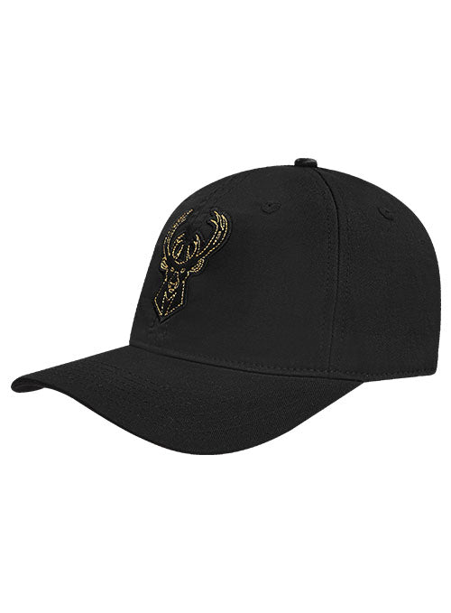 Pro Standard Black And Gold Milwaukee Bucks Adjustable Hat
