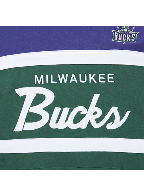 Mitchell & Ness HWC '93 Coach Vintage Milwaukee Bucks Hooded Sweatshirt-chest embroidery