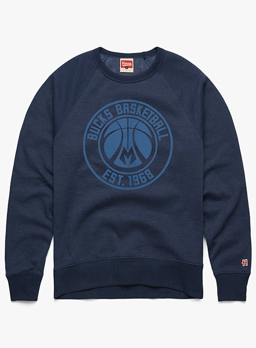 Homage Milwaukee Bucks Established Logo Crewneck Sweatshirt