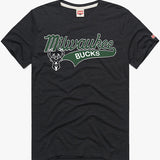Homage Milwaukee Bucks Script Charcoal T-Shirt
