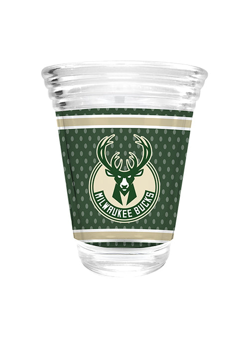 Great American Products 2oz Global Logo Milwaukee Bucks Shot Glass- front