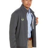 Magna-Ready Charcoal Knit Milwaukee Bucks Fleece Long Sleeve Jacket with Magnetic Closures- model