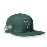 Pro Standard Script Tail Milwaukee Bucks Snapback Hat-angled right