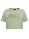 Women's Pro Standard Neutral Boxy Cropped Milwaukee Bucks T-Shirt-front