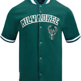 Pro Standard Green Milwaukee Bucks Short Sleeve Jacket-front