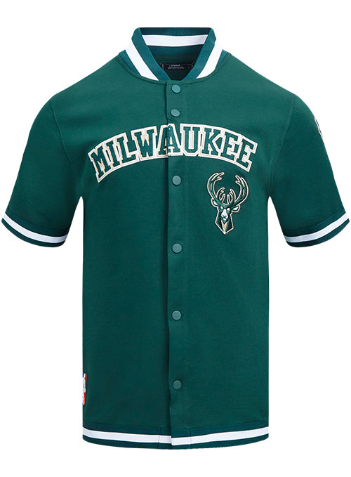 Pro Standard Green Milwaukee Bucks Short Sleeve Jacket-front