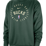 Nike On-Court Spotlight 2024-25 Fir Milwaukee Bucks Crewneck Sweatshirt-front