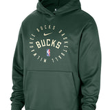 Nike On-Court Spotlight 2024-25 Fir Milwaukee Bucks Hooded Sweatshirt-front