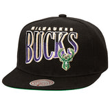 Mitchell & Ness HWC '93 Line Work Milwaukee Bucks Snapback Hat-front