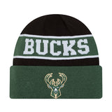 Youth New Era Cuff Milwaukee Bucks Reverse Logo Knit Hat-front