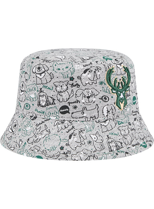 Toddler New Era Milwaukee Bucks Companion Bucket Hat-angled right