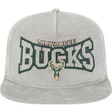 New Era Golfer Cord Milwaukee Bucks Snapback Hat-front