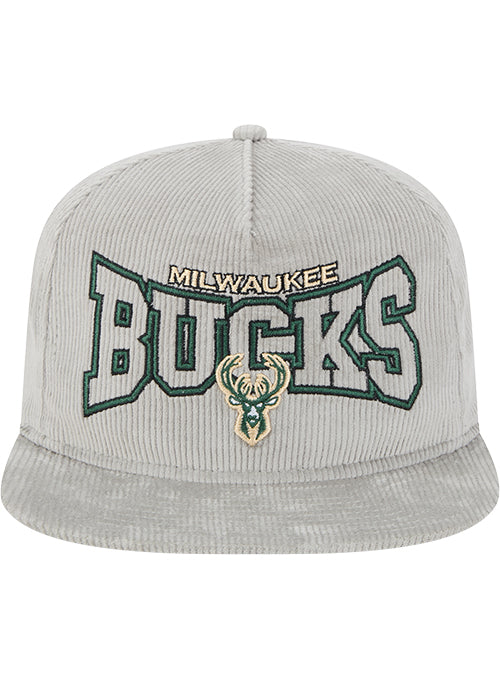 New Era Golfer Cord Milwaukee Bucks Snapback Hat-front