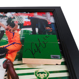 Signed Artsman Championship Key Moment #2 - Khris Middleton Game Winner Milwaukee Bucks Court Frame-signature