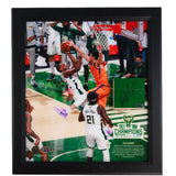 Signed Artsman Championship Key Moment #2 - Khris Middleton Game Winner Milwaukee Bucks Court Frame