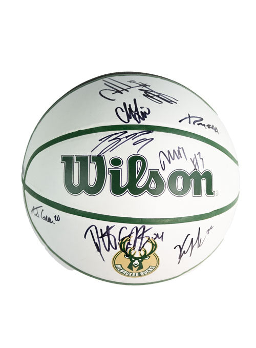 Signed 2023-24 Team Milwaukee Bucks Basketball-front