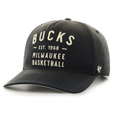 '47 Brand Dusted Hitch Black Milwaukee Bucks Snapback Hat-angled left
