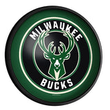 The Fan-Brand Milwaukee Bucks Round Slimline Lighted Wall Sign-front