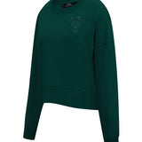 Women's Pro Standard Milwaukee Bucks Pine Neutral Crewneck Sweatshirt-angled front