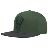 Pro Standard Fright Green Milwaukee Bucks 2-Tone Snapback Hat-angled left