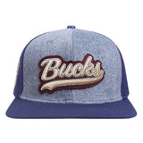 Pro Standard Script Milwaukee Bucks Snapback Hat-front