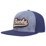 Pro Standard Script Milwaukee Bucks Snapback Hat-angled left