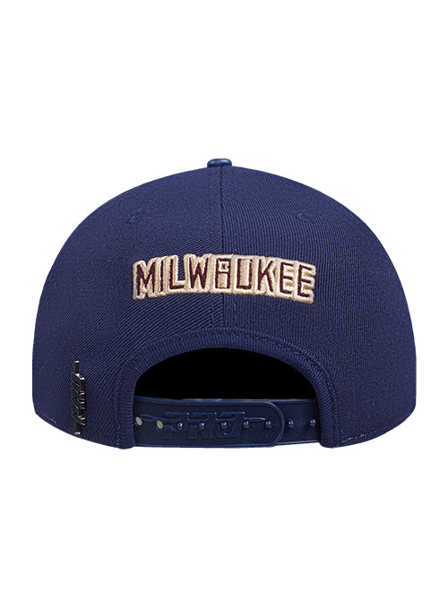Pro Standard Script Milwaukee Bucks Snapback Hat-back