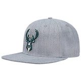 Pro Standard Classic Gray Icon Milwaukee Bucks Snapback Hat