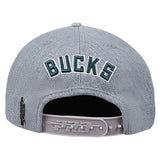 Pro Standard Classic Gray Icon Milwaukee Bucks Snapback Hat