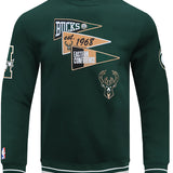 Pro Standard Pennants Milwaukee Bucks Crewneck Sweatshirt-front