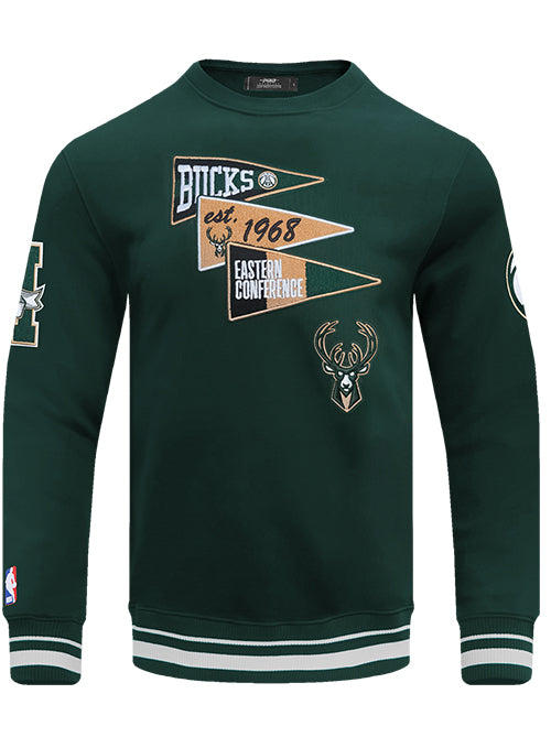 Pro Standard Pennants Milwaukee Bucks Crewneck Sweatshirt-front