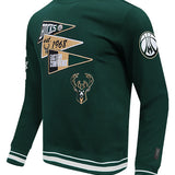 Pro Standard Pennants Milwaukee Bucks Crewneck Sweatshirt-angled front